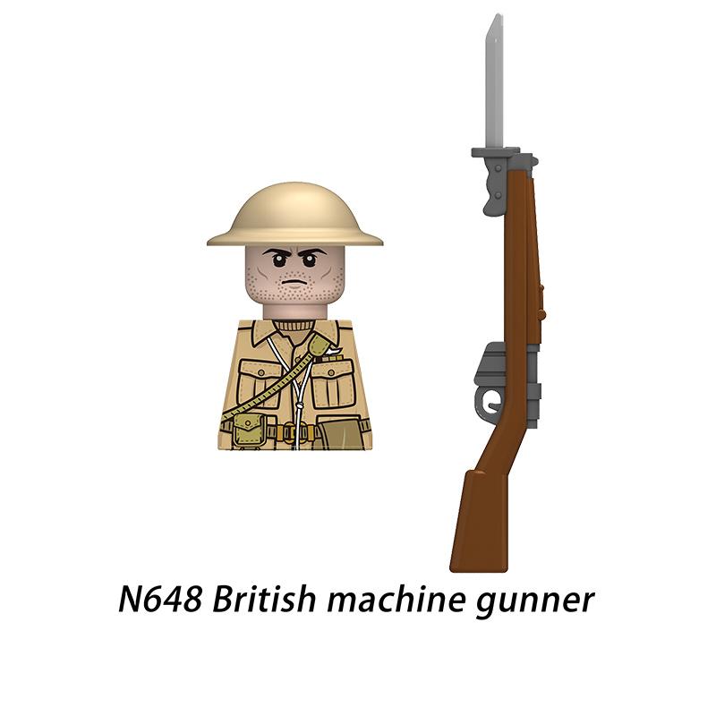 Military Affairs WW2 Britain Infantry Building Blocks Model Bricks Mini Action Toy Figures Toy Gift for Children