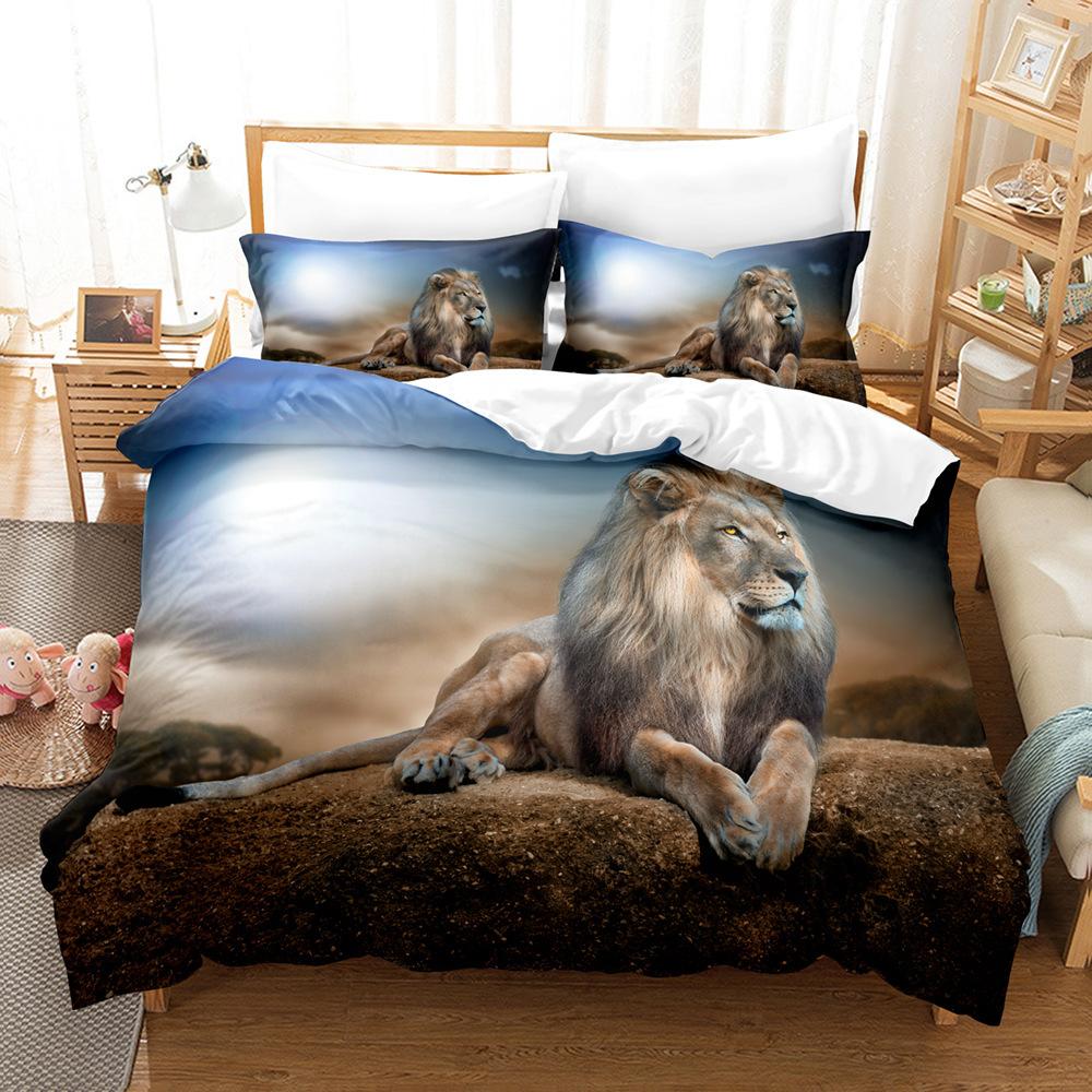 Lion Pattern 3D Three-Piece Set, Digital Printing Three-Piece Set