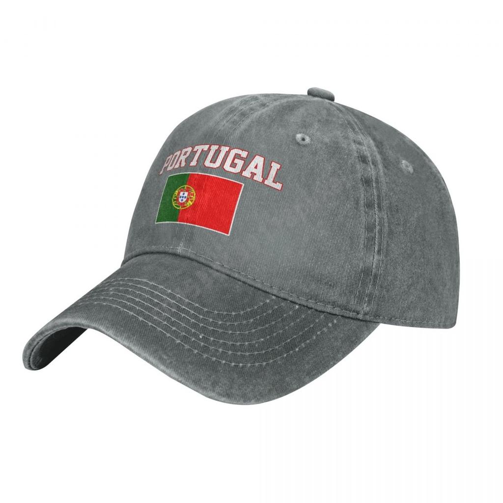 Boné de Baseball Unisex Adulto Bandeira de Portugal Denim Lavado Carvão Português Unisex Clássico Vintage Algodão Chapéu de Motorista Dad