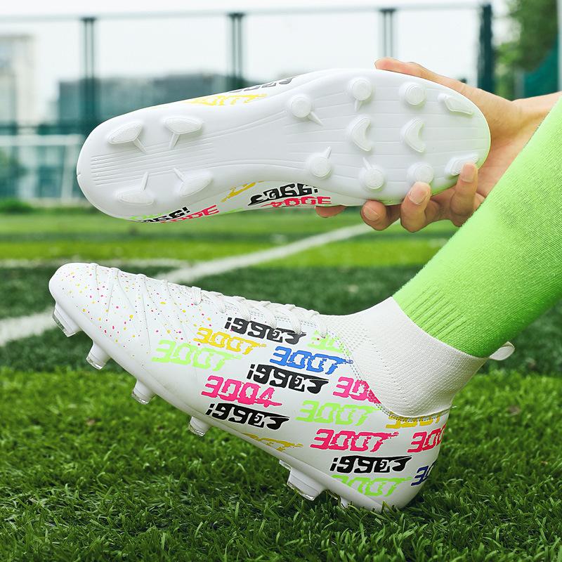 Large Size Football Shoes Teen Boys and Girls Students Grass Spikes Broken Nails Breathable Game Training Shoes