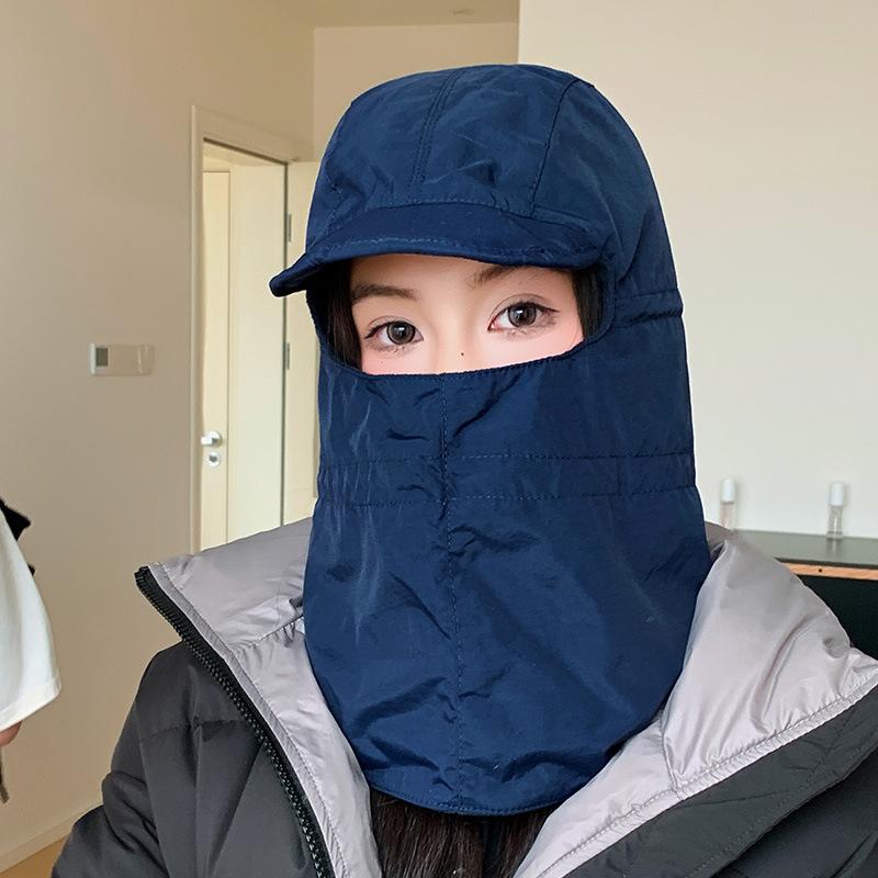 Hats that can wear helmets, men's and women's winter mountaineering, skiing, thermal pullover, face mask, neck protection, Lei Feng hat tide