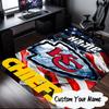 Custom Name Kansas City Chiefs Logo Rug for Living Room, Game Rooms, Office, Bedroom, Floor Mat Playful Design, Fan Gifts Christmas Decor