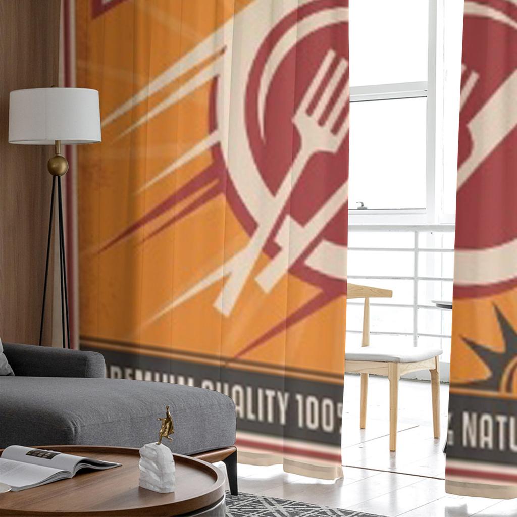 Szablon plakatu w stylu retro dla restauracji fast food Przezroczyste zasłony szyfonowe do salonu sypialni okna woale tiulowa zasłona