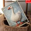 This white goose pearl painting kit features 5D pearls and a mosaic art style. designed for elegant home wall decoration.