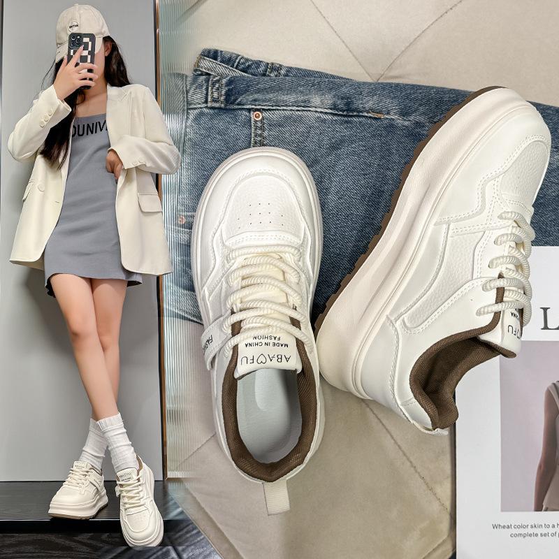 Spring and Autumn new sports and leisure ins platform leather single shoes board shoes