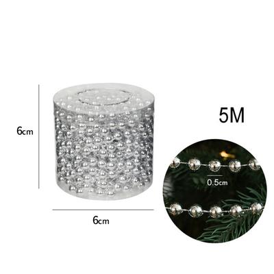 5M String Bead Chain Multicolor Plastic Christmas Tree Ornament Ornament Bead Chain Christmas Decoration Scene Arrangemen