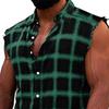 Herren Tops Revers Gitter Design Einreihig Minimalistisch Trendy Streetwear Polyester Ärmellose Weste Sommer Tank Tops Reisekleidung