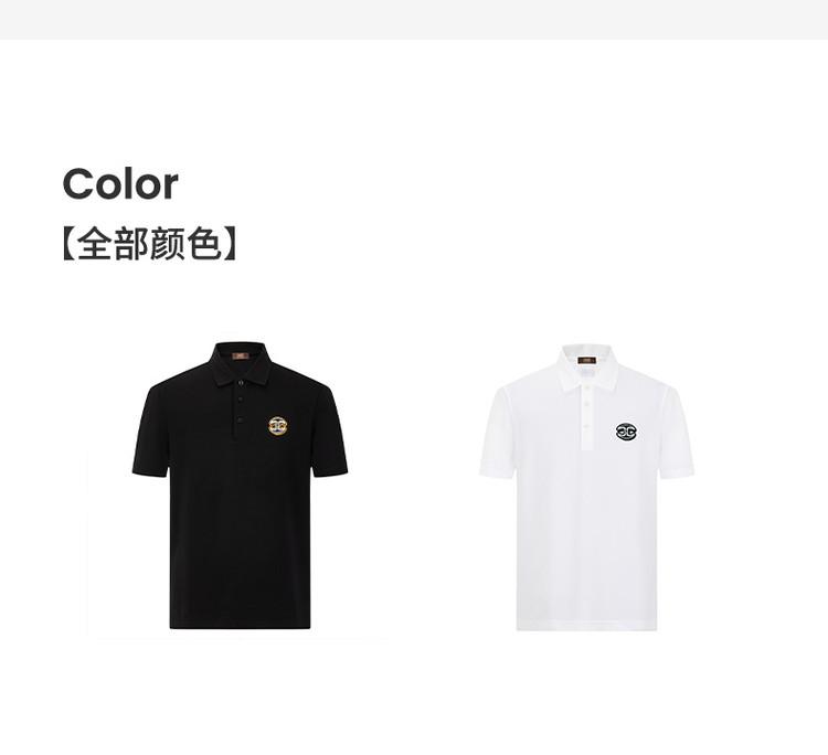 Men's Spring and Summer Exquisite Embroidery Versatile Polo Collar Shirt