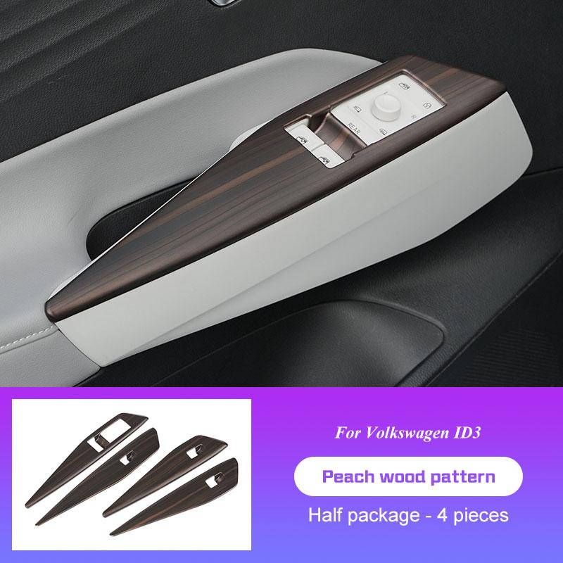 For Volkswagen VW ID3 id.3 ID.4X/CROZZ Car Door Handle Armrest Window Lift Panel Cover ABS Silver Carbon Sticker Car Accessories
