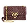 Love Icon Classic Striped Quilted Chain Leather And Nylon Bird Bag Women Shoulder Bag Brown 1P22BT-Y7FY-R64