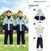 Set Uniforme Sportiva Autunnale per la Prima Elementare: Giacca a vento invernale e completo a tre pezzi per la scuola materna