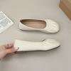 French round head pleated soft sole single shoes women's 2025 new spring and autumn flat bottom versatile comfortable casual Doudou grandma shoes