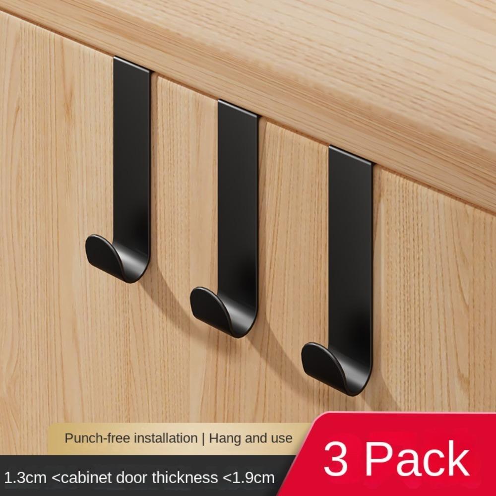 

Інструмент для кухонної шафи Гачок на двері Багатоцільова стійка для кухонних аксесуарів Новий тримач для рушників black 3PCS