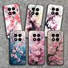 Cherry Blossom Sakura Fashion Soft Phone Case for Xiaomi Redmi Note 12 13 14 15 Pro Plus 11 12S 11S 11T 10 4G Black Cover Back S