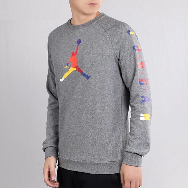Jordan Sweatshirts Men's Carbon Gray Crew Neck Moderate Regular DA6729-091