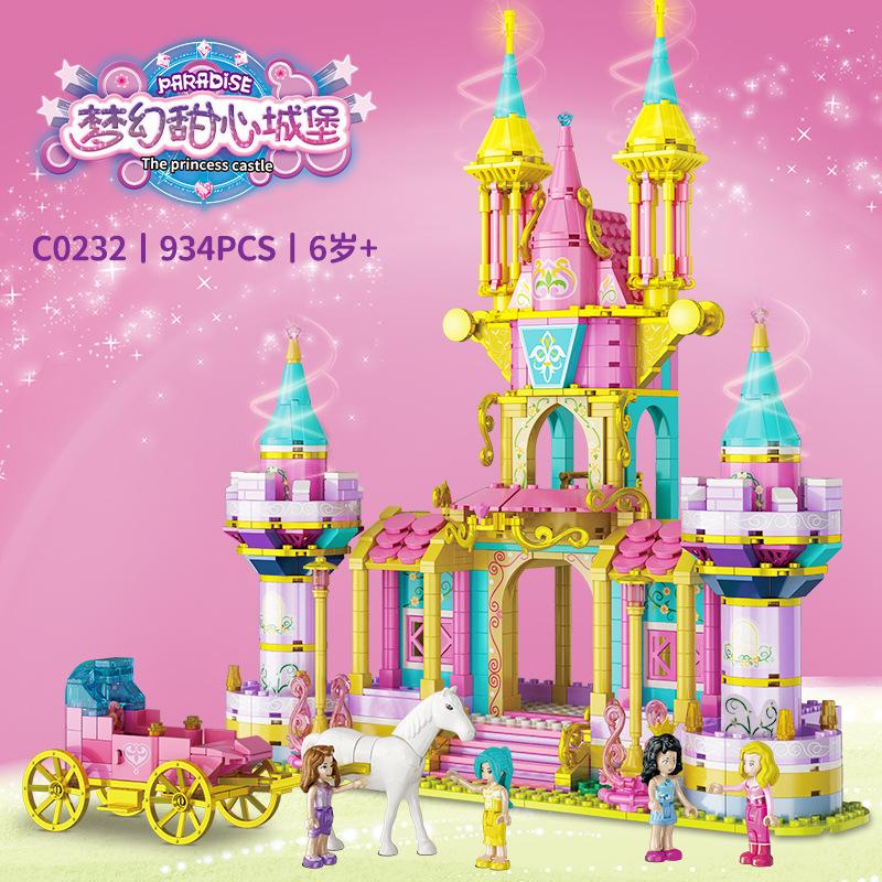 Princess Castle Series Compatible Splicing Small Particles Building Block Children Diy Creative Festival Little Girl Gift
