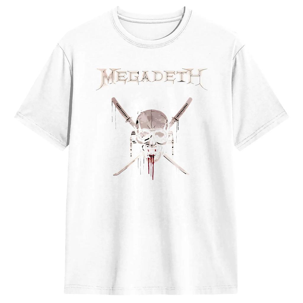 Vic Rattlehead Megadeths T Shirt Summer Hip Hop T Shirts Adult Cotton Round Neck Oversized Clothes ShortSleeved Vintage Tshirt