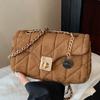Womens Mini Square Crossbody Bag With Rhombus Quilting Chain Strap Daily Commute Urban Style