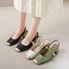 New Chinese Style National Style Baotou Sandals Women's Mid-heel Mary Jane Shoes Summer Temperament Thick Heel High Heel Single Shoes