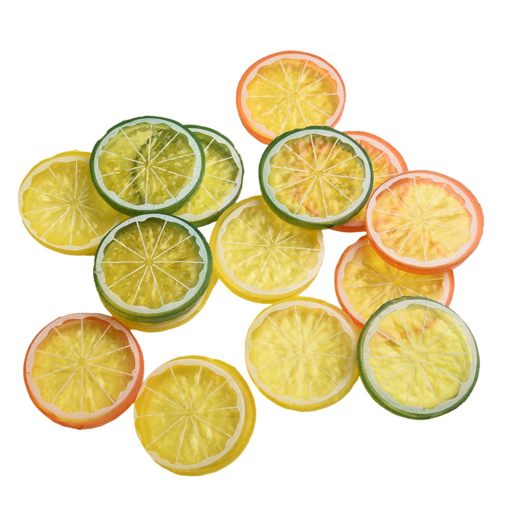Artificial Lemon Slices Plastic Fake Lemon Slices High-Quality Material