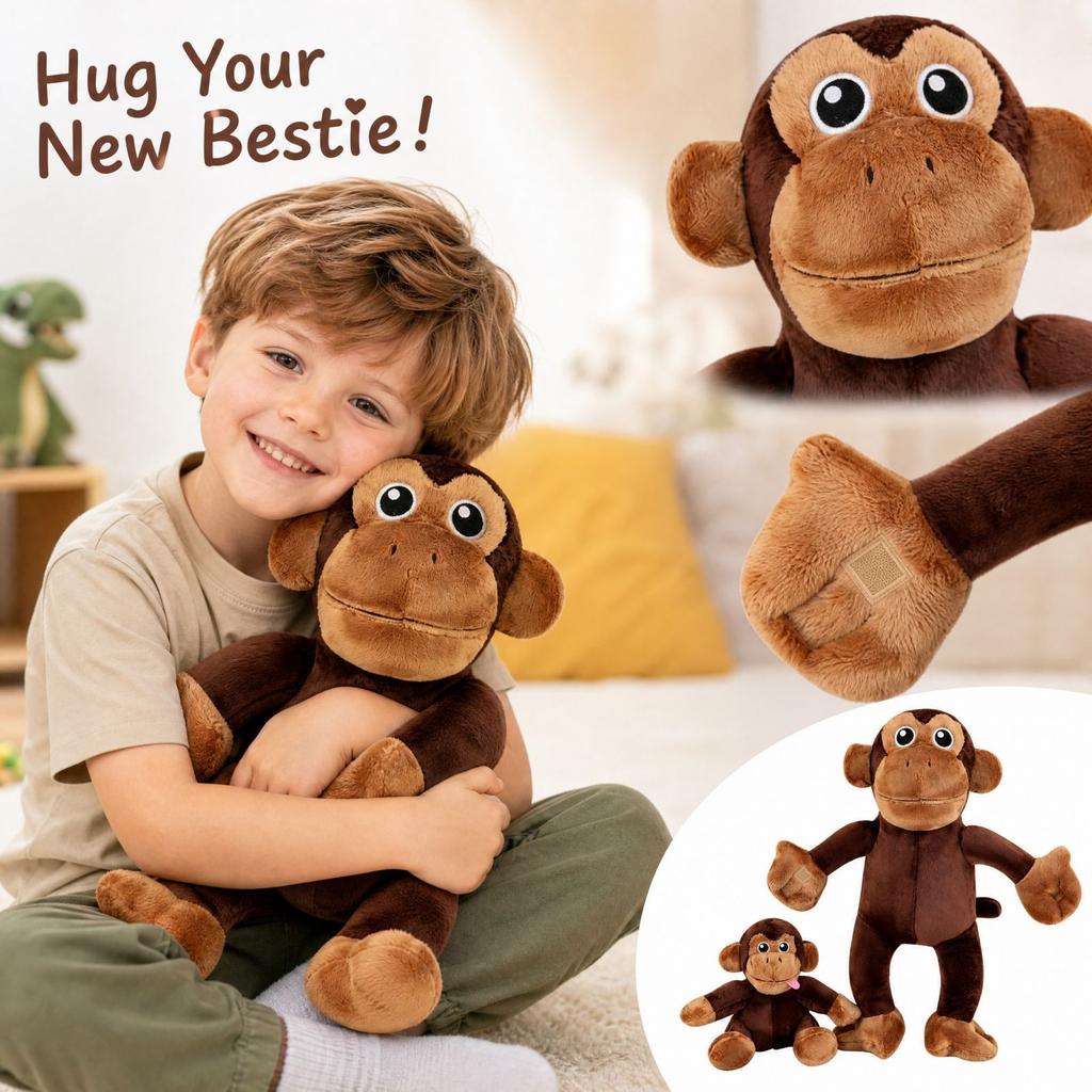 Mother and Baby Plush Stuffed Animal Toy Set - Cute Soft Plushies for Kids and Toddlers