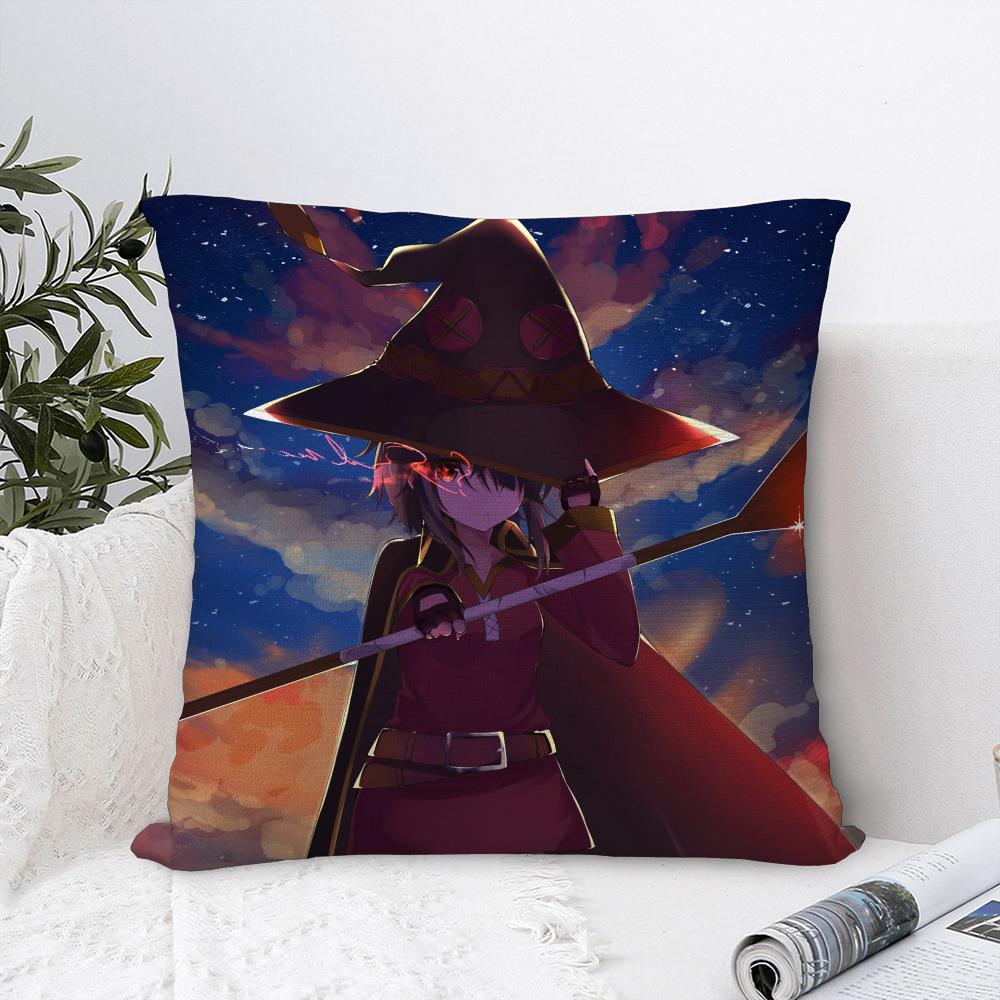 Nouă Husă de Pernă Anime K-Konosuba Decorativă pentru Canapea Acasă Imprimată pe Două Fețe Pernă Pătrată Plush pentru Aruncat Huse Decorative pentru Pernă