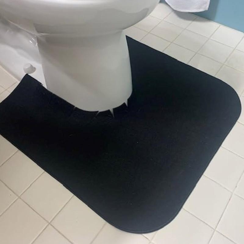 6pcs Adjustable U Shape Toilet Training Mats for Boy,Elderly Washable Bathroom Rugs Commode Mats Quick Installation