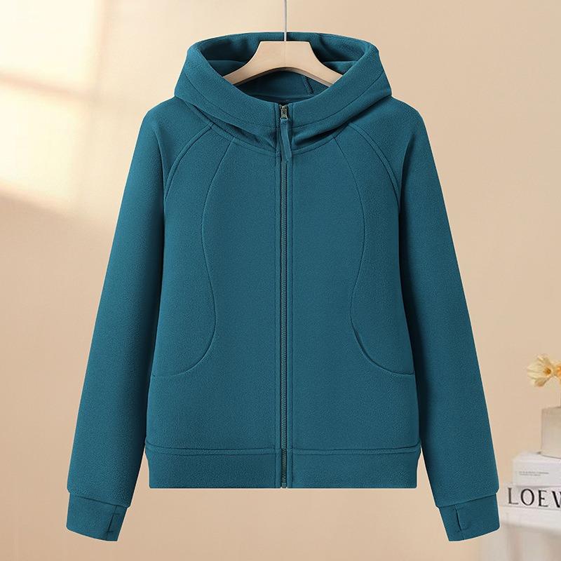 

Women s Hooded Fleece Outdoor Leisure Sports Sweatshirt Jacket Warm Cardigan Fleece Jacket 5XL (recommended 170-95kg) светло-синий