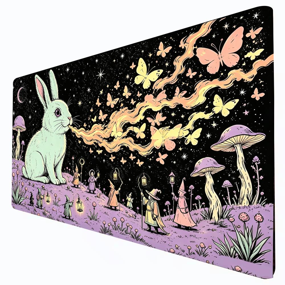 Giant Magic Rabbit MTG&TCG Tabletop Game Mat Magic Party Playmat Durable Rubber for Games 35X60cm Mouse Pad PC Offices Desk Mats