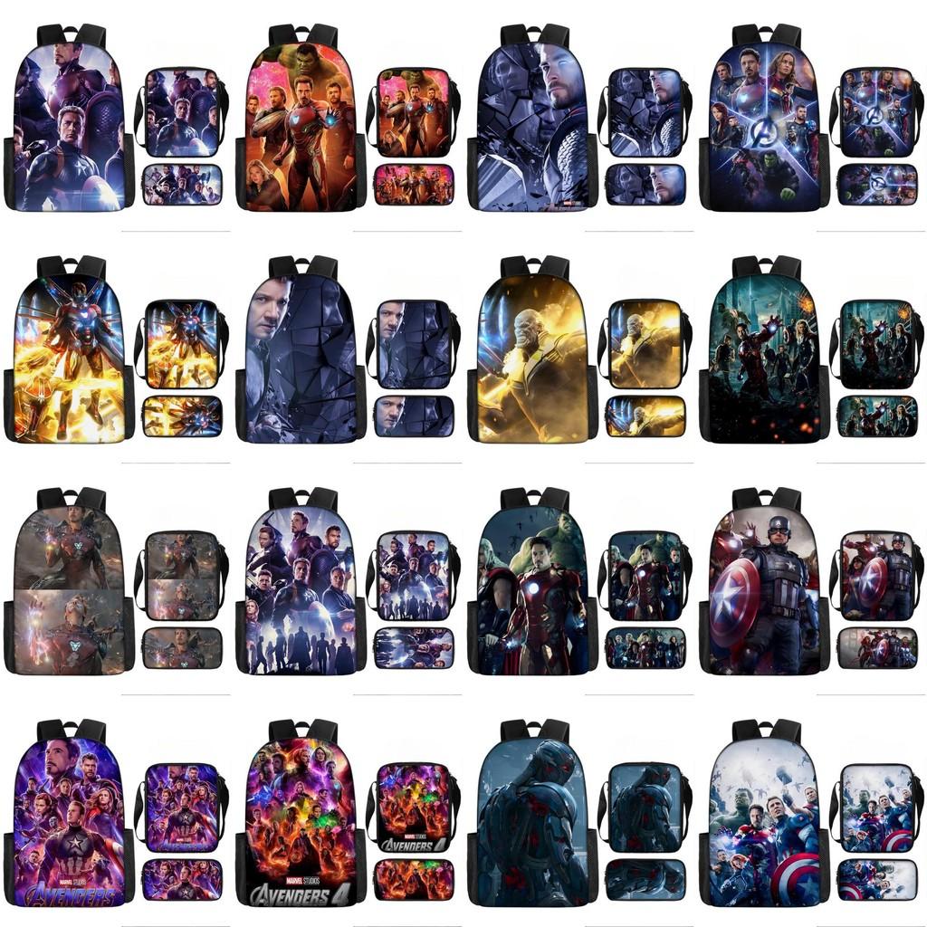 Printed Avengers The Backpack Set Oxford Fabric Pencil Case Essentials School