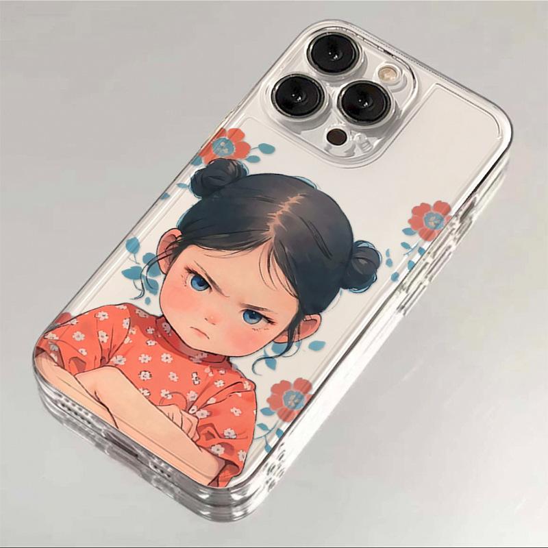 Applicable to Apple 11PROMAX mobile phone case iPhone11 fun 11 transparent 11 soft case 11 intervene angry girl