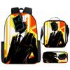 Skibidi Toilet Man Spoof Schoolbag Primary And Secondary School Backpack Satchel Pencil Bag Backpack Three-Piece Set