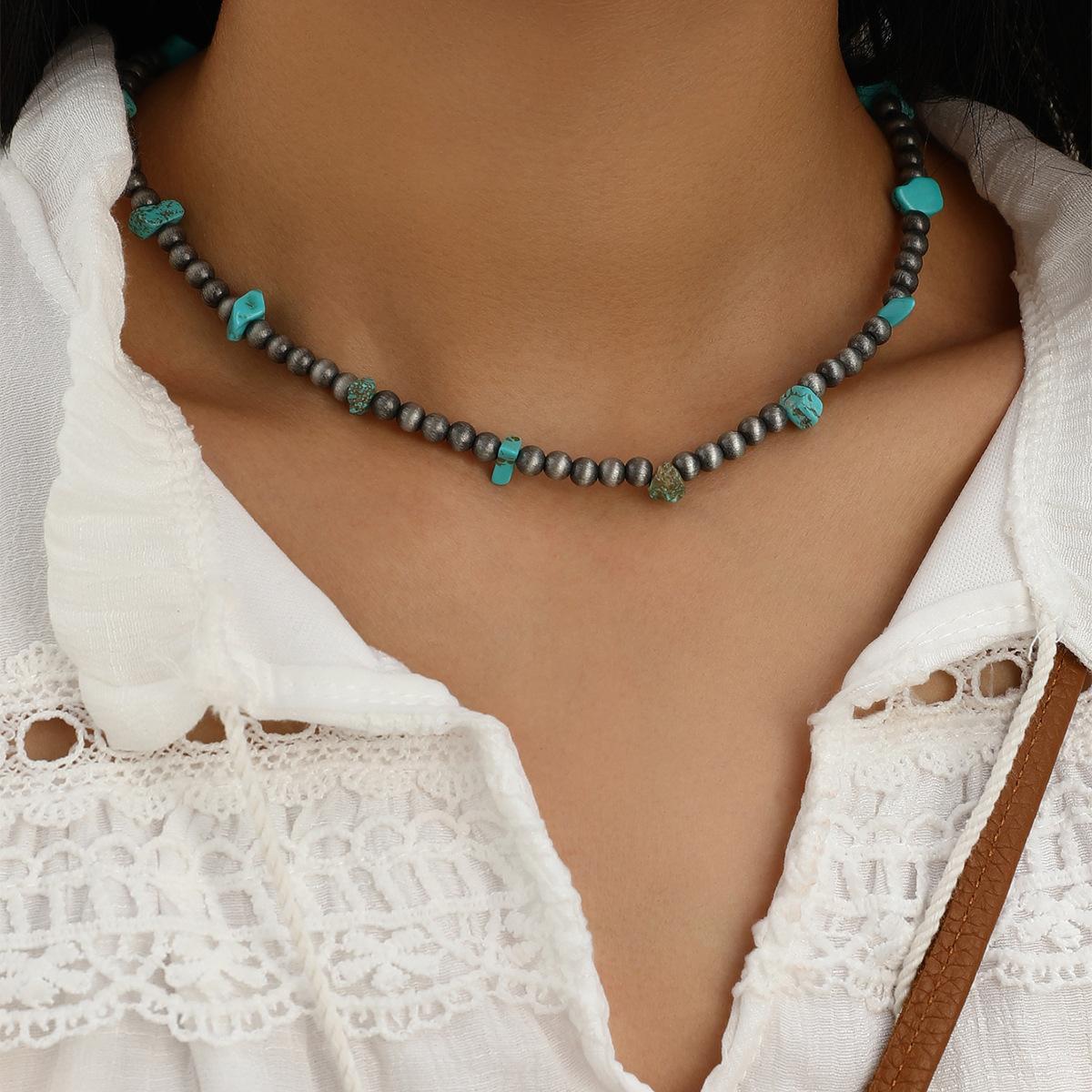 Bohemian Summer Jewelry Ethnic Style Jewelry  Beads Natural Stone Necklace Men s Jewelry