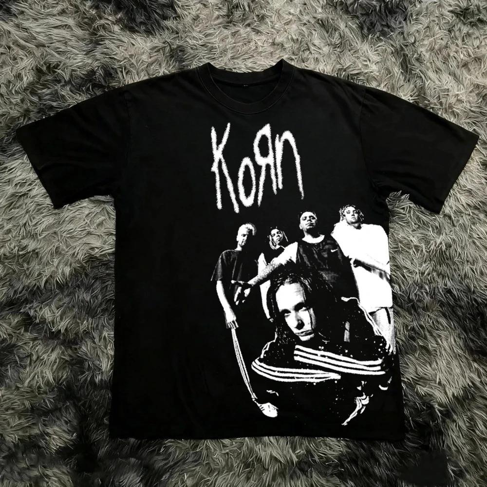 Korn Follow The Leader Bavlněné Tričko s Potiskem Oboustranné Metalová Kapela Pánské a Dámské Oversize Párové Trička