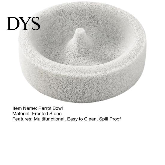 Spill Proof Parrot Dish Pumice Stone Bowl, Bird Water Durable Food Dish, Cage Feeder for Cockatoo Cockatiel Conure Parakeet Non Stick Waterer