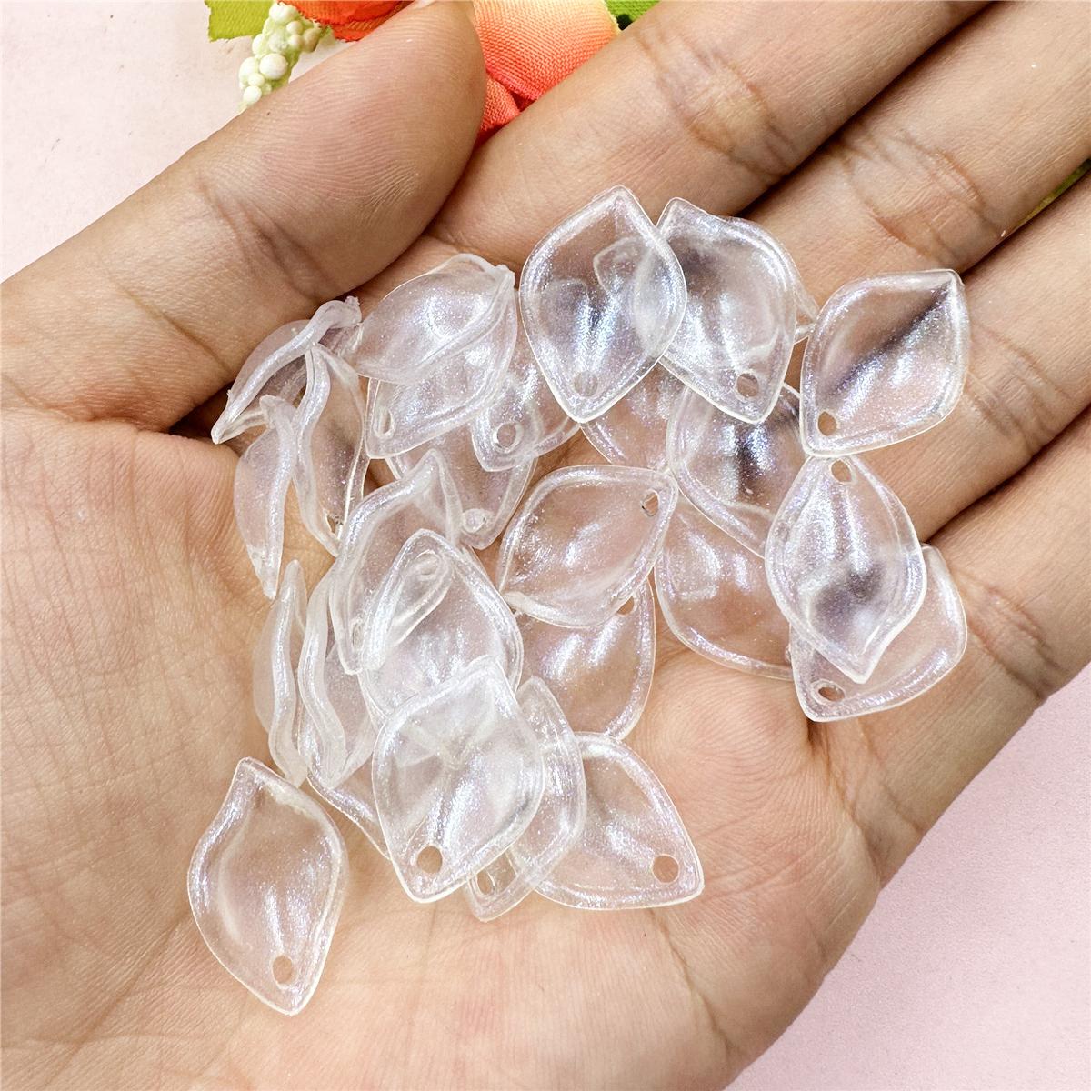 

200 шт./компл. 13,3 мм*19,6 мм золотой порошок прозрачные акриловые листовые бусины кулон DIY браслет серьги материал прозрачный