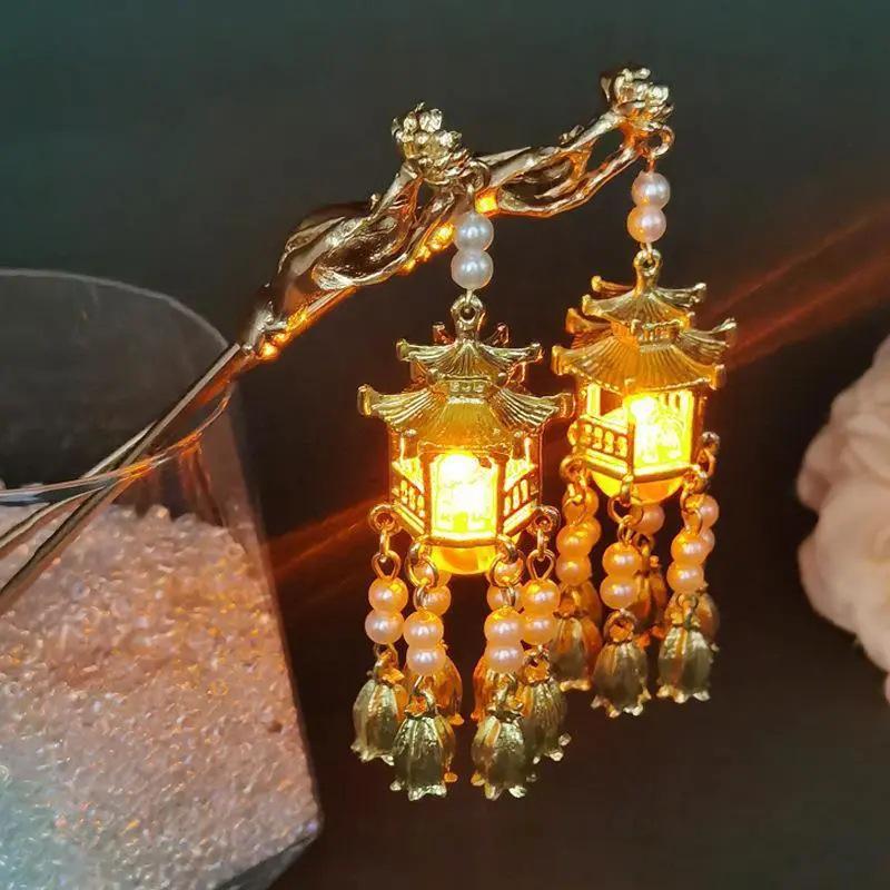

Retro Luminous Lantern Tassel Hairpin - Versatile Fairy Court Style Accessory
