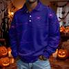 Men's Long Sleeve Loose Fit Casual T-Shirt for Halloween Party or Everyday Wear