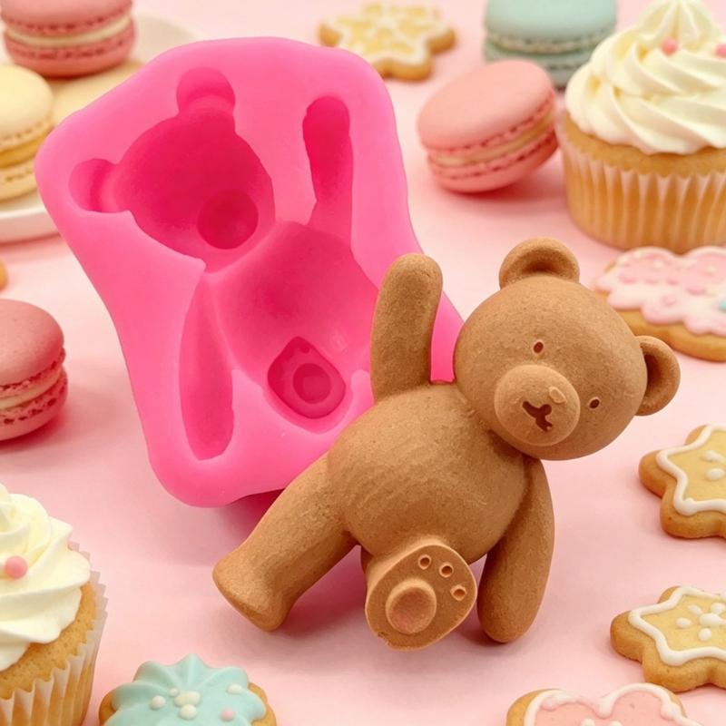 Silicone Bear Cake Molds For Baking Chocolate Candy Jellies With Cute Kicking Leg Design Easy To Releases For Home Kitchens