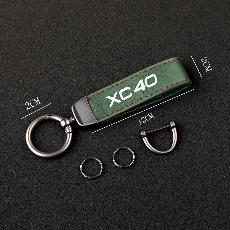 Pelle premium Stampa ultra-chiara Portachiavi con pendente in metallo Per accessori Volvo XC40