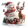 Double Sided Christmas Ornaments Winter Ornaments Double-sided Acrylic Snowman/Santa Claus/Reindeer/Cottage Table Party Centerpieces Decorations for