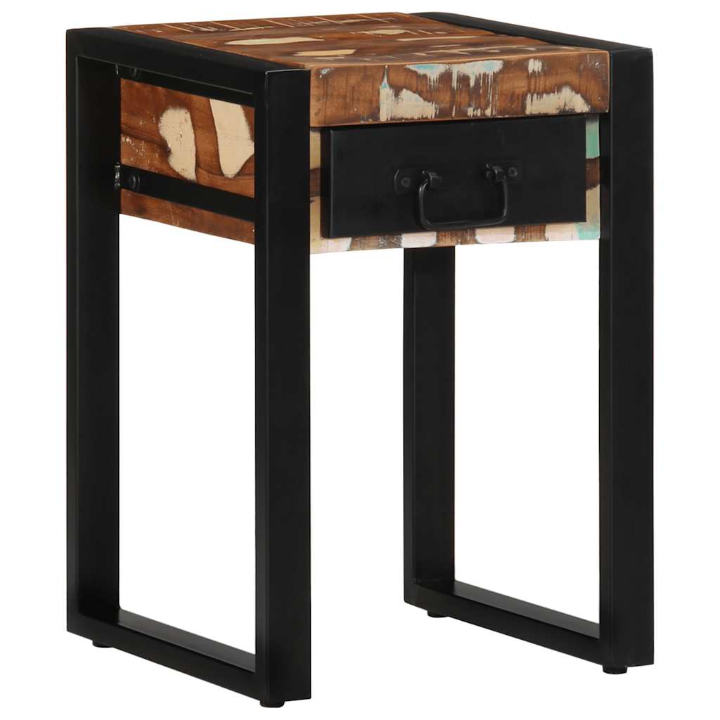 Side Table Multicolored 35 X 35 X 50 Cm Solid Reclaimed Wood