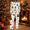 Women's Christmas Print Two Piece Set Long Sleeve Top with Pants Casual Outfit