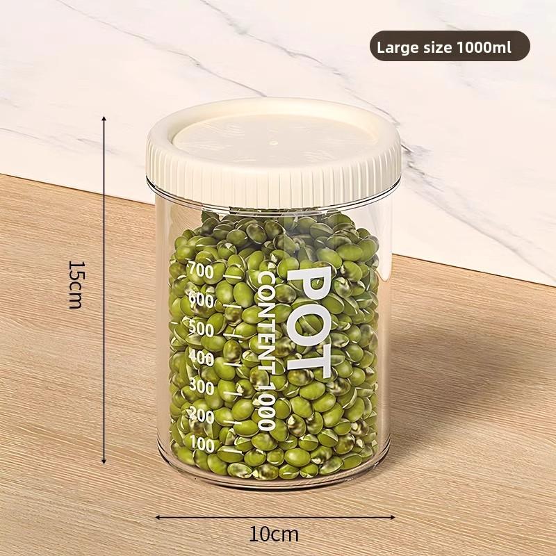 

Home kitchen sealed tank lid rotating non-leaking storage bucket snack dried scallops moisture-proof and dust-proof sealed box 1000ml