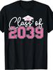 Unisex T-shirt Class Of 2039 Grow with Me 2039 Graduation Pink Bow T-Shirt