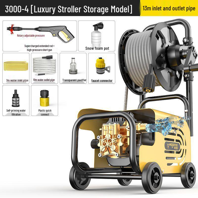 High-Power Portable Car Washer, 220V, Universal Plug-in for Household & Commercial Use