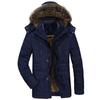 Neuer Herbst Winter Mittellanger Herren Baumwollmantel mit Kapuze und Plus-Fleece, Fabrikdirekt Herren Winterjacke
