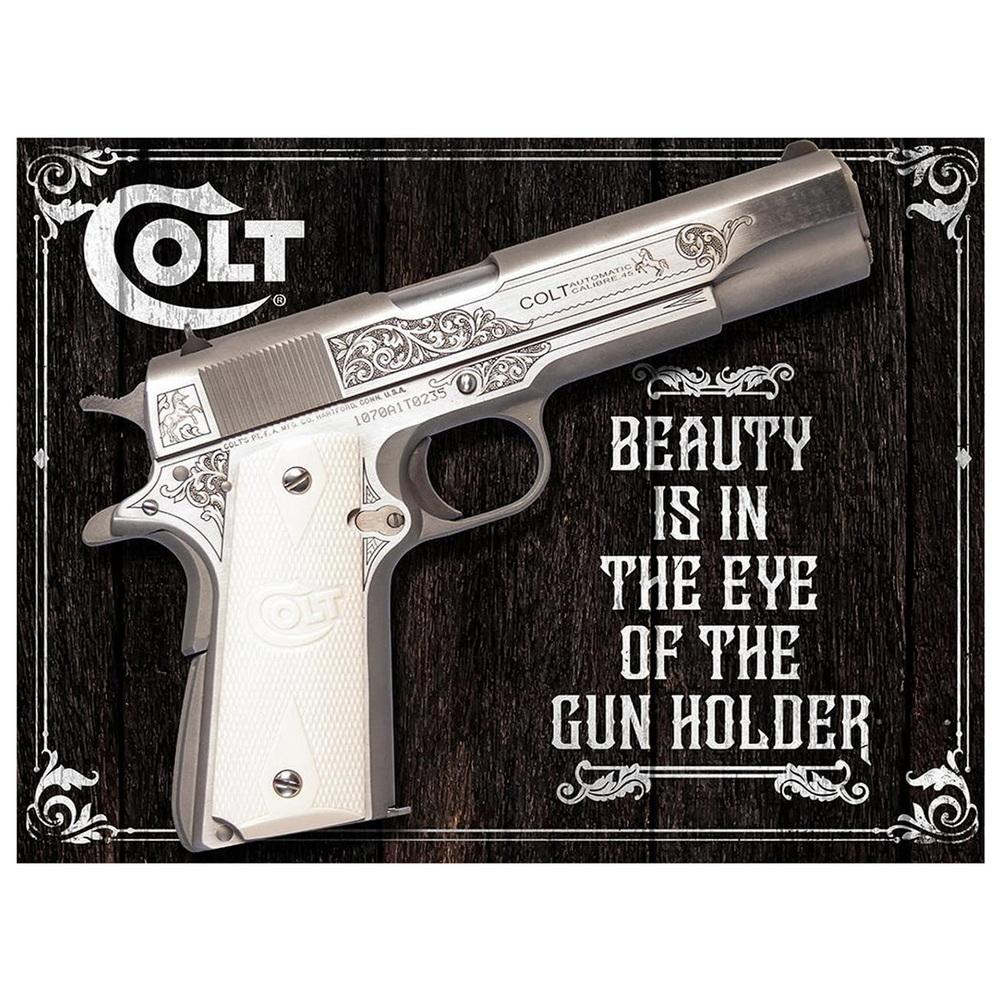 Metal Tin Signs Pistol Victory Wall Decoration Plaque Vintage Art Poster Iron Painting for Man Cave Home Cafe Garden Club Bar
