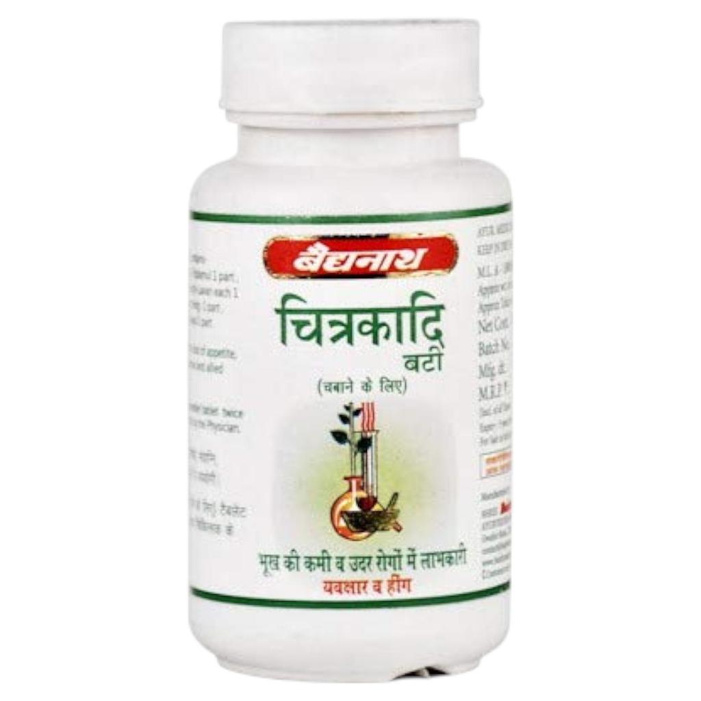 Baidyanath Jhansi Chitrakadi Bati 80 Tablets X Pack of 3 for Digestive Wellness and Daily Health