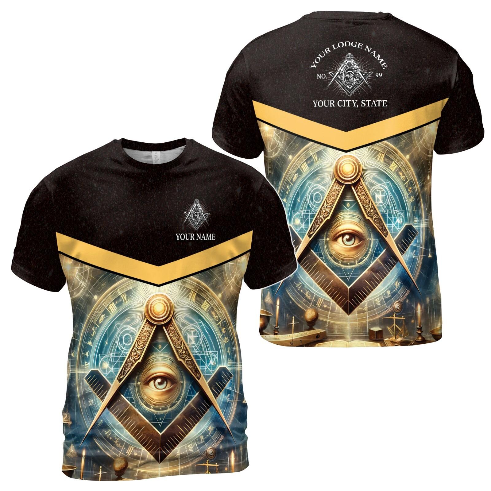 Personalized Master Mason Freemasonry Mystic Men s T-shirt S-5XL S